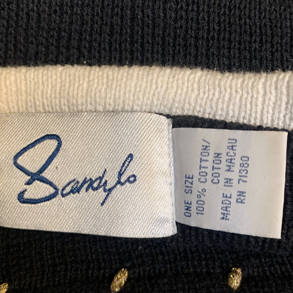 Sandylo Vintage  Nautical Sweater with Embellised Ship Design - Picture 9 of 11